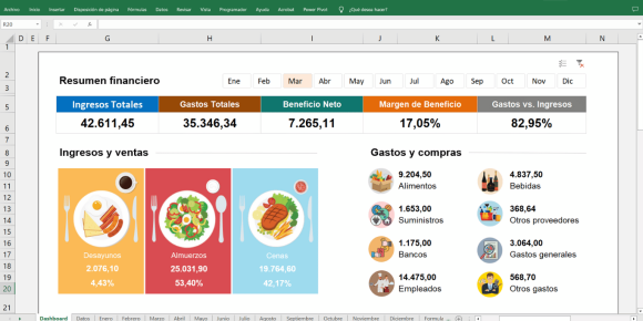 Como llevar el control de un restaurante en excel