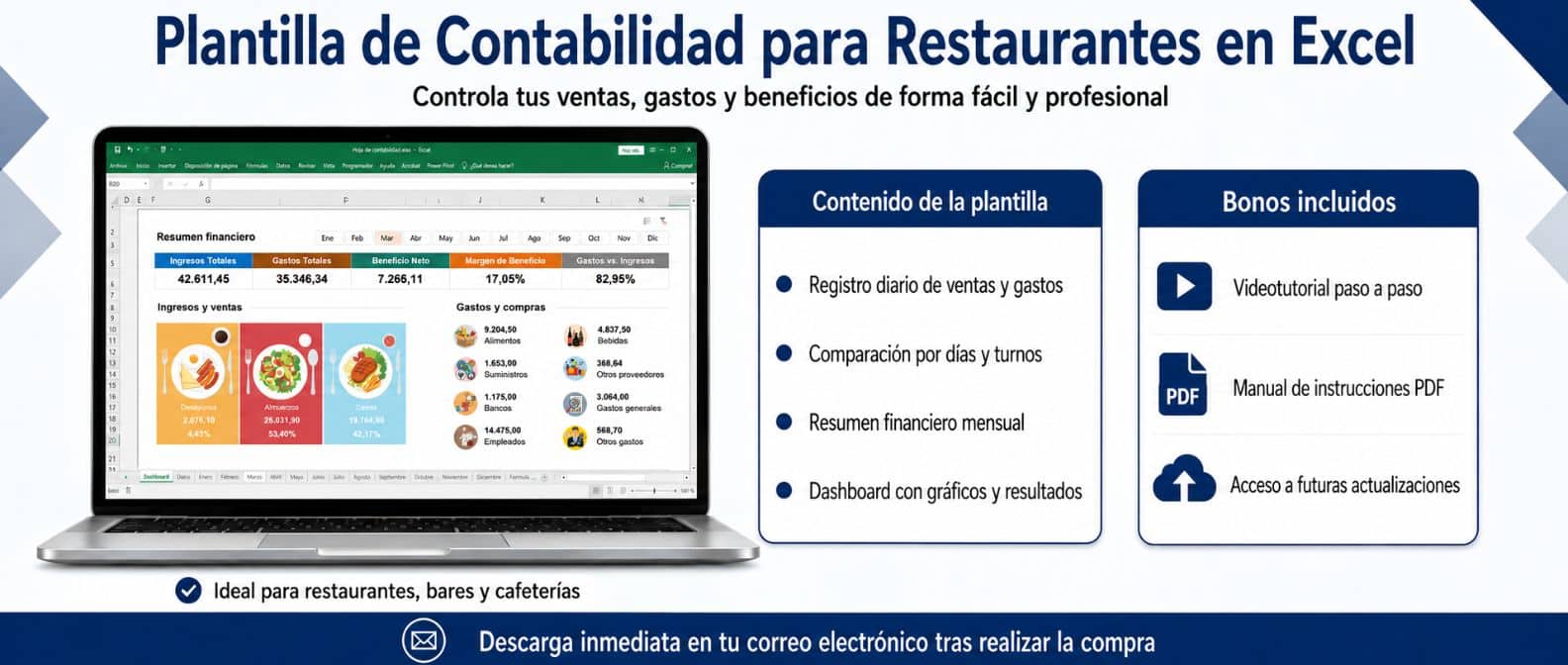 Plantilla de contabilidad para restaurantes en excel