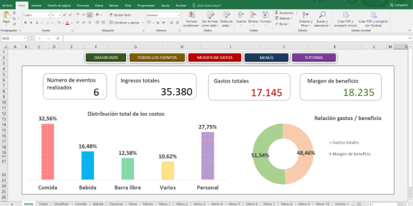 Plantilla de presupuesto para eventos en excel 3