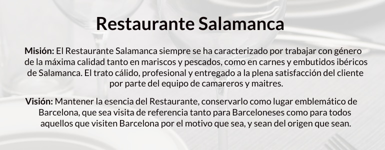 Ejemplo de misión y visión de un restaurante español