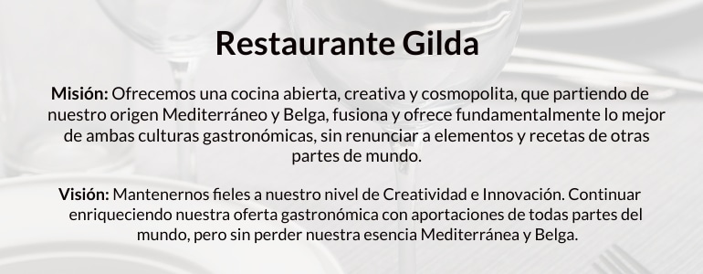 Ejemplos de Misión, visión y valores de varios restaurantes españoles