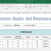 Informe de un restaurante en excel