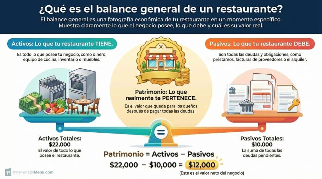 Qué es el balance general de un restaurante