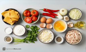 Ingredientes para receta estándar de chilaquiles