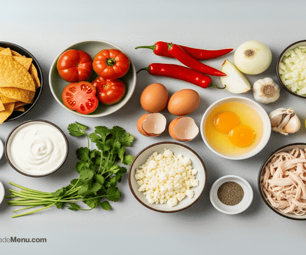 Ingredientes para receta estándar de chilaquiles