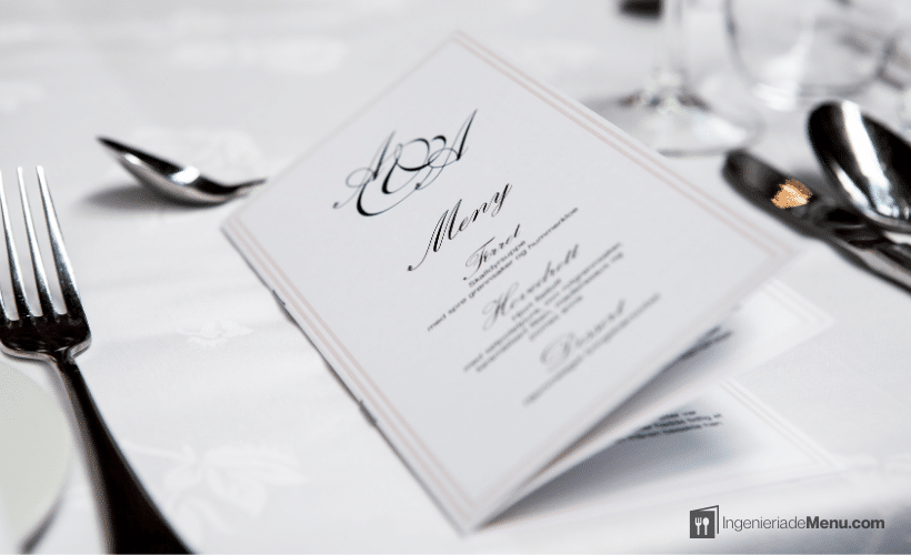 Diseño de menús para eventos