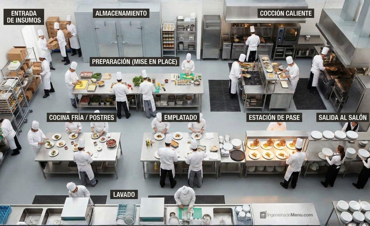 Zonas de una cocina profesional