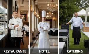 Diferencias entre chef de restaurante, hotel y catering