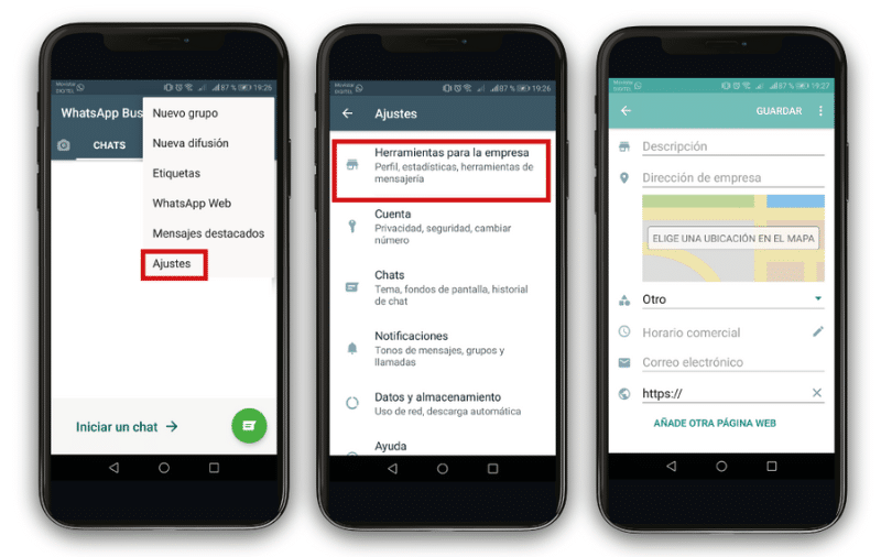 Rellenar el perfil de whatsapp business