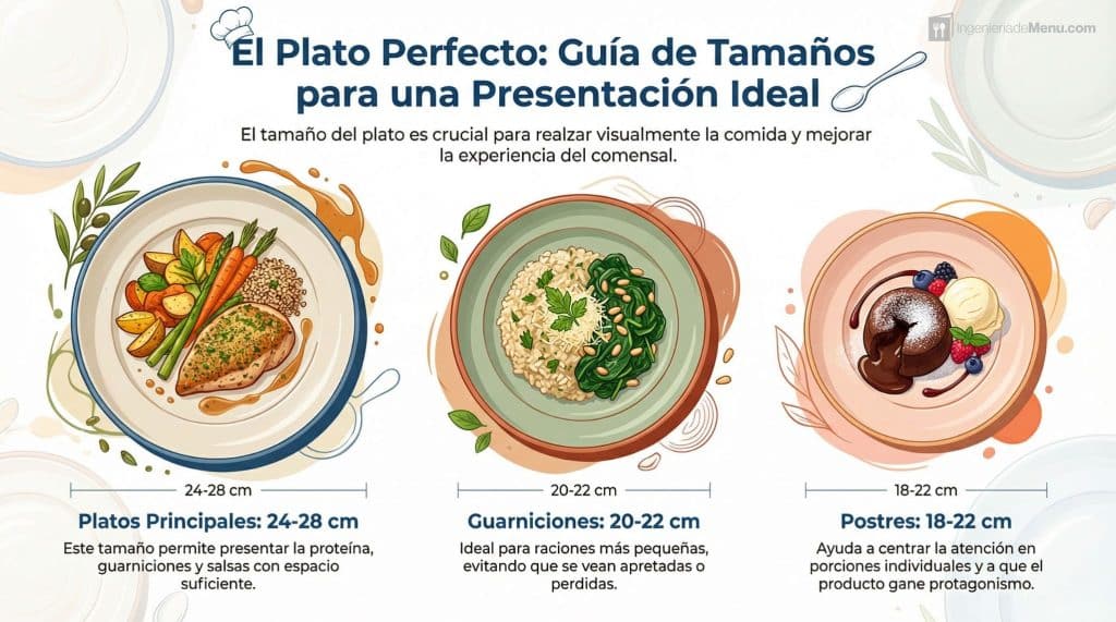 Tamaño de los platos en un restaurante