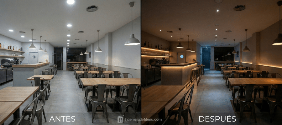 Cambiar y mejorar la iluminación de un restaurante