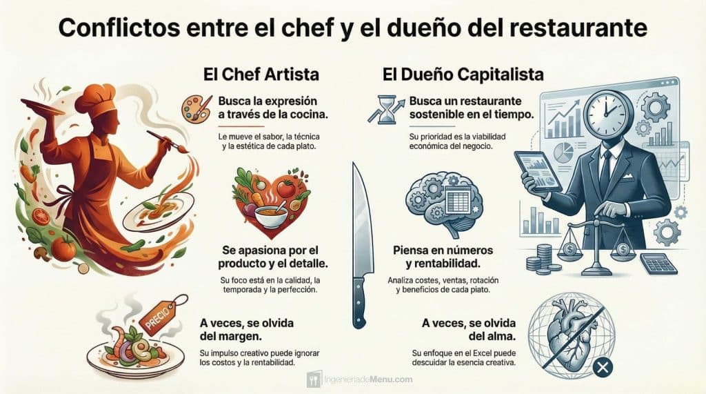 Conflictos entre chef y dueño de restaurante
