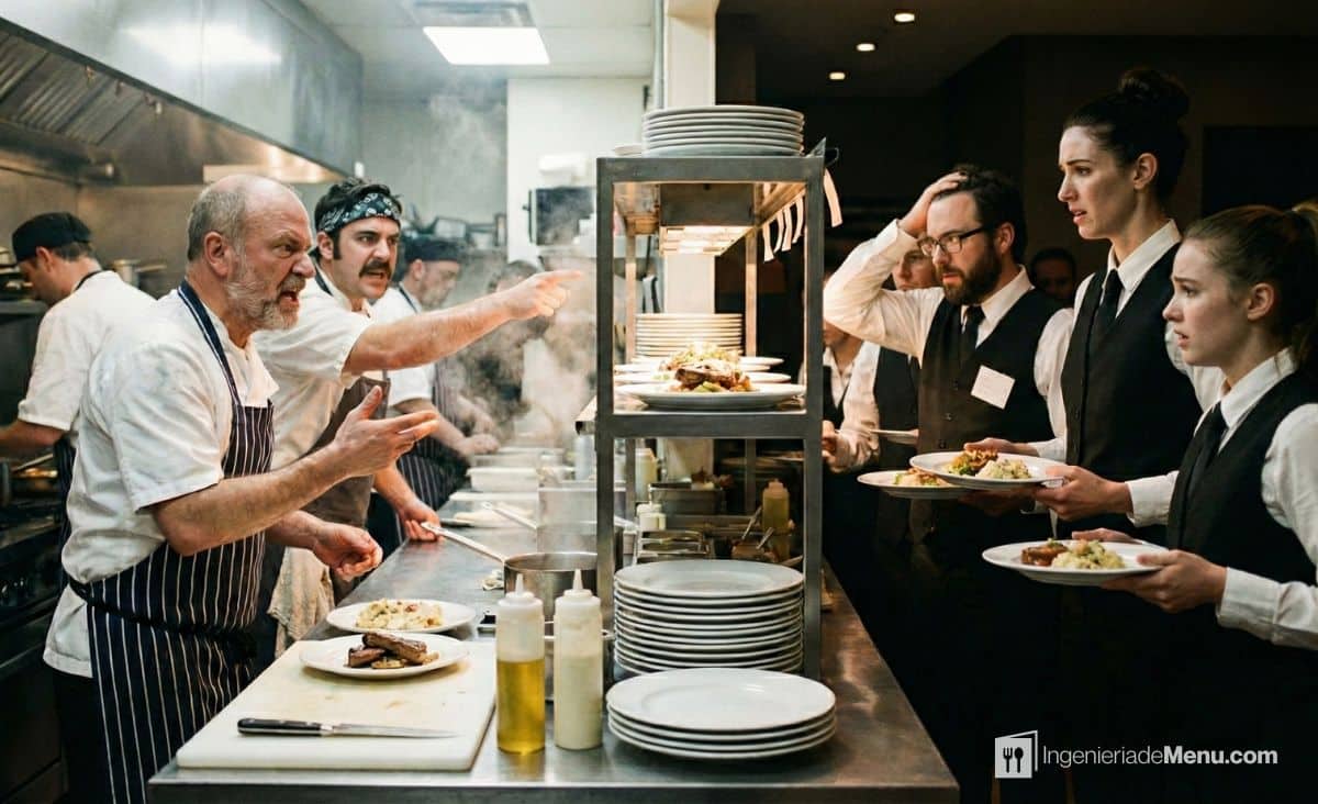 Conflictos entre cocina y sala en un restaurante