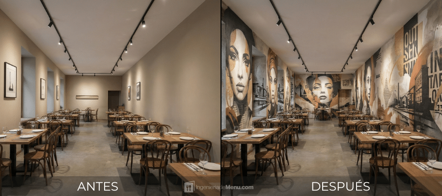Decorar un restaurante con arte local