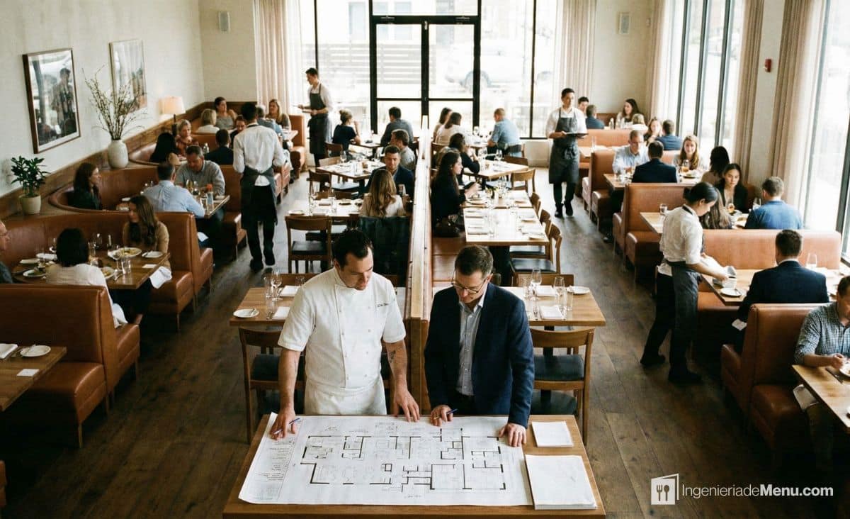 Distribución de las mesas en un restaurante