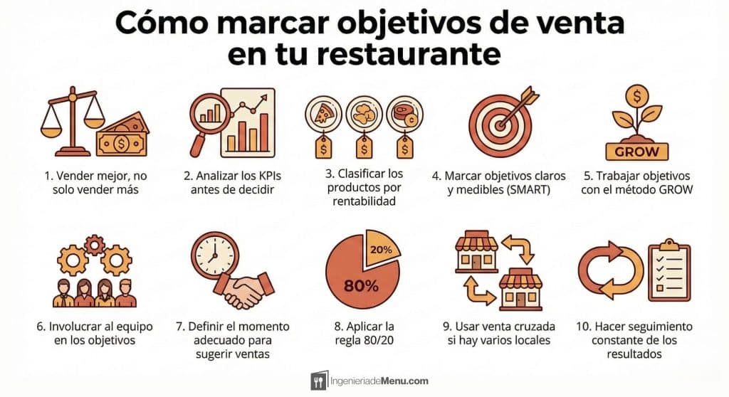 Objetivos de venta en un restaurante