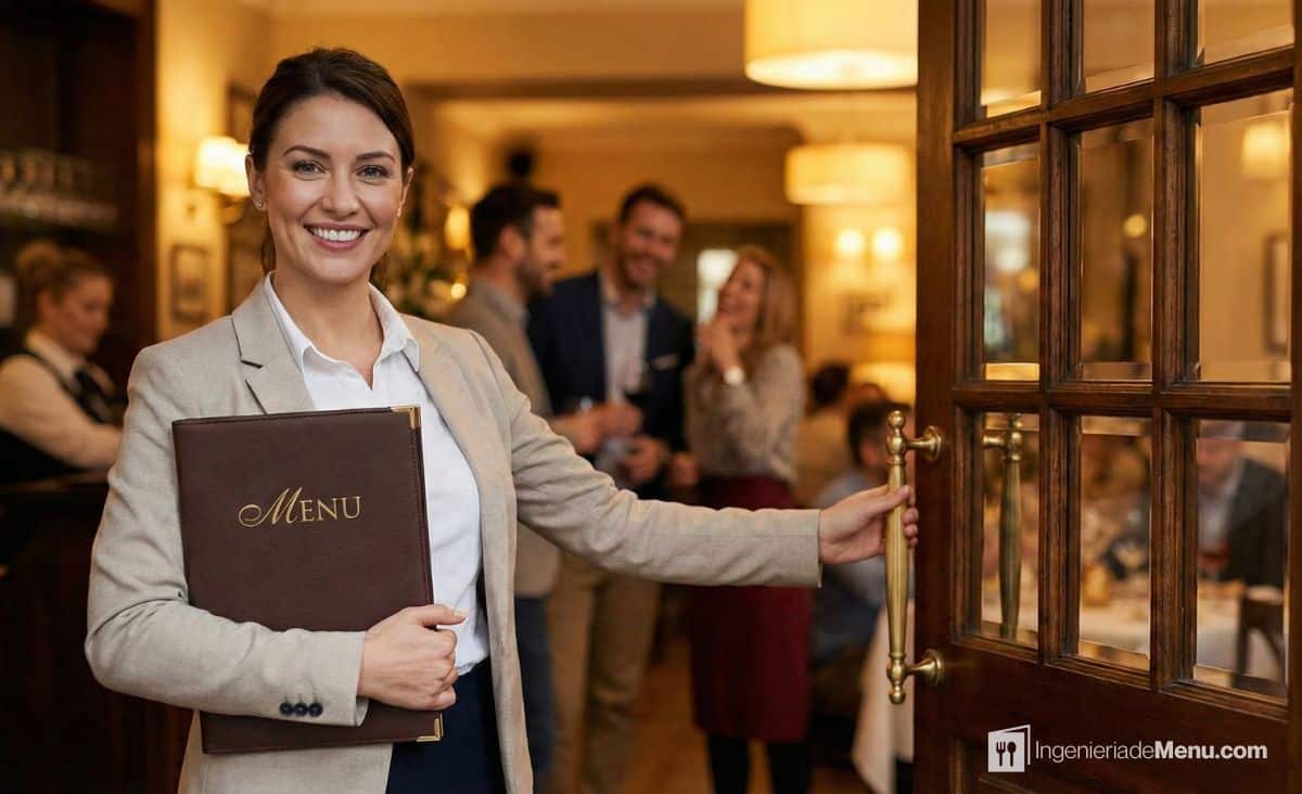 Protocolo de bienvenida en un restaurante