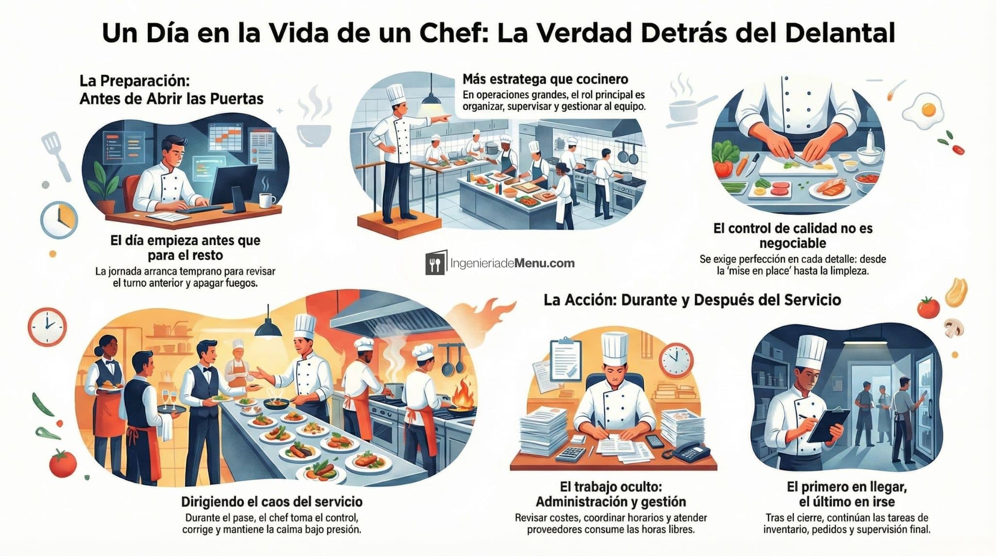 Un día en la vida de un chef en un restaurante