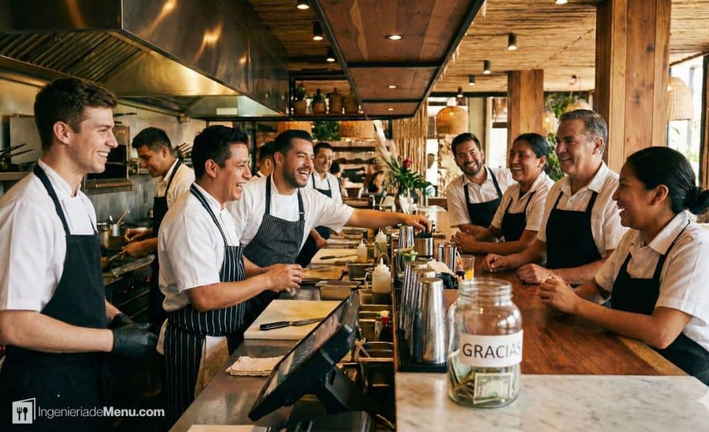 Reparto de propinas en un restaurante