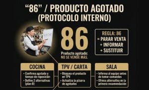 Protocolo 86 en servicio: Cómo actuar si se termina un plato