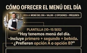 Técnicas de venta: Cómo ofrecer el menú del día