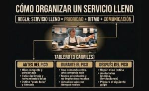 Cómo organizar un servicio lleno: Guía práctica para chefs