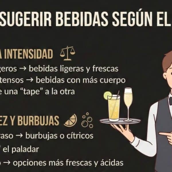 Técnicas de venta: Cómo sugerir bebidas según el plato