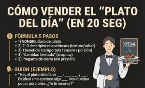 Técnicas de venta: Cómo vender el plato del día en 20 segundos