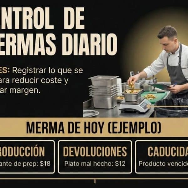 Control de mermas diario en cocina: Rutina en 5 minutos