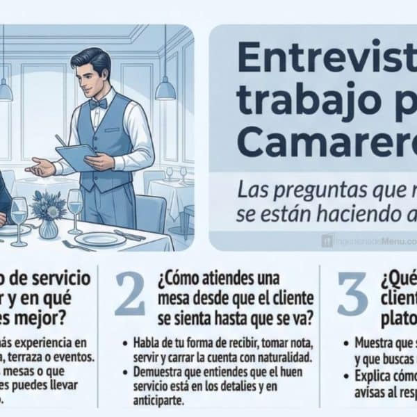 Preguntas y respuestas para entrevista de Camarero