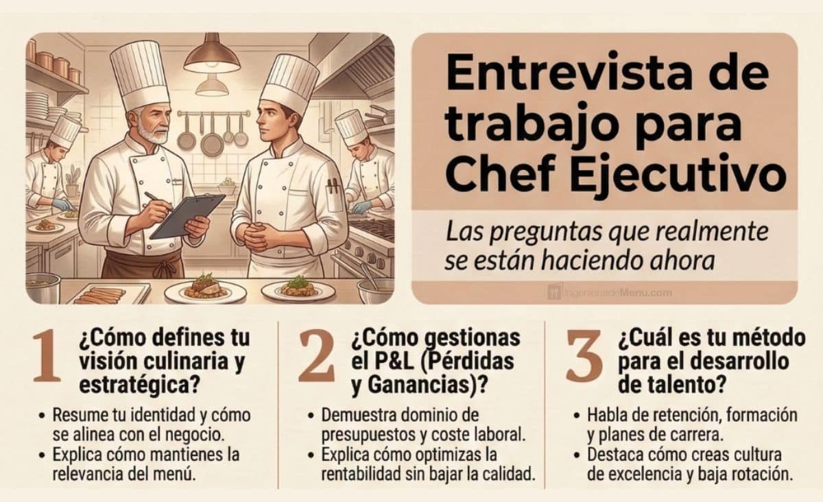 Preguntas y respuestas para entrevista de Chef Ejecutivo