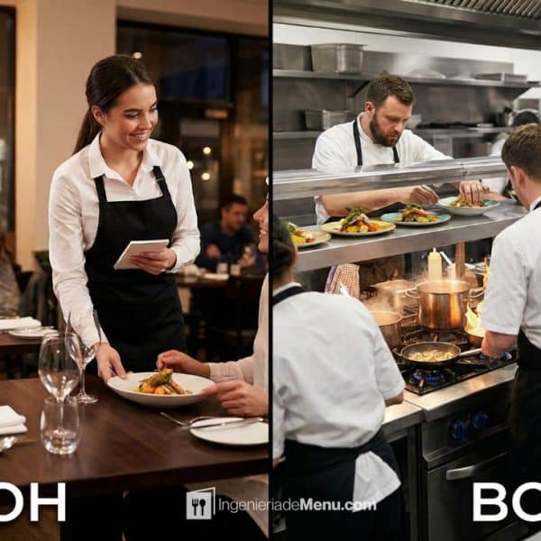 Qué es el FOH y el BOH en un restaurante