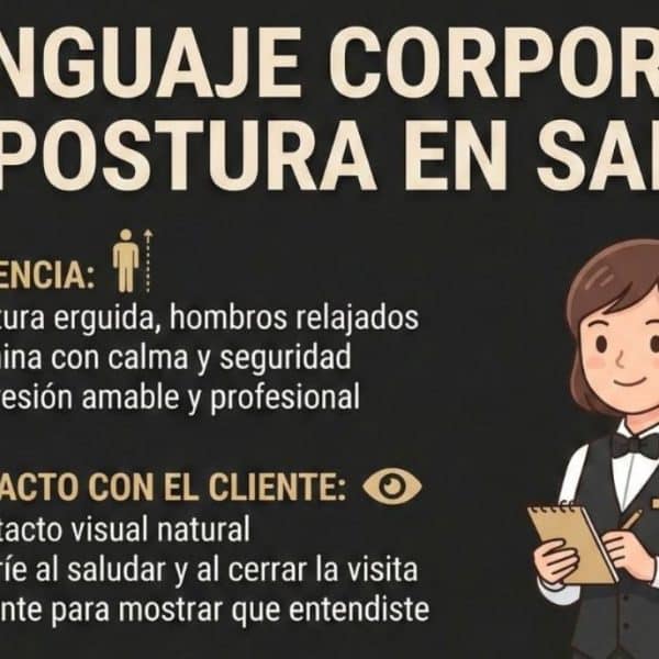 Lenguaje corporal y postura en sala: Normas para camareros