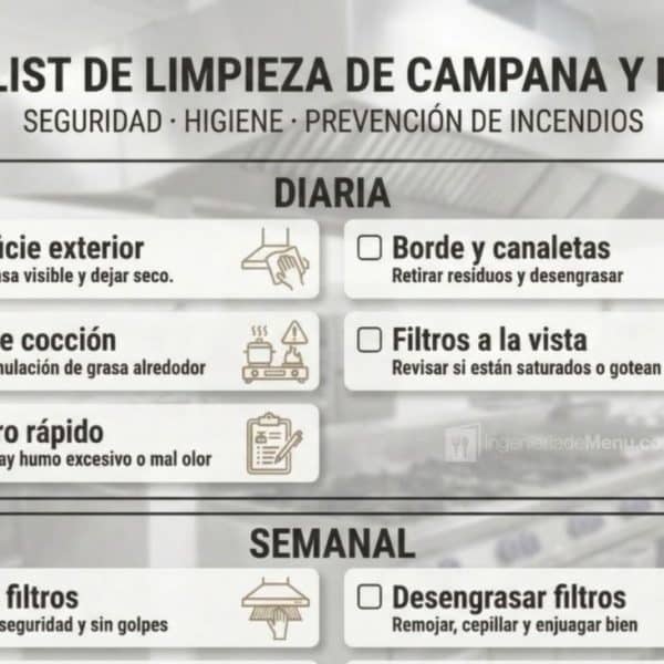 Checklist de campanas y filtros de cocina: Cómo hacer limpieza profunda