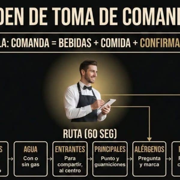 Orden de toma de comandas: Protocolo básico para camareros