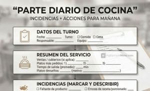 Parte diario de cocina: Qué es, qué incluye y cómo hacerlo