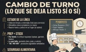 Protocolo de cambio de turno en cocina