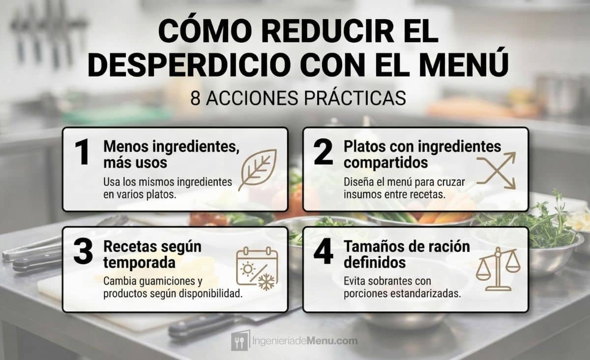 Reducir el desperdicio en el menú
