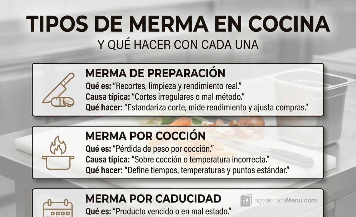 Tipos de merma en cocina