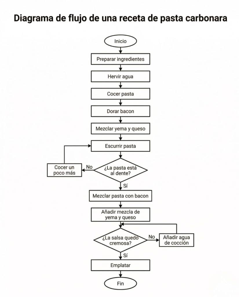 Receta de Pasta Carbonara - Diagrama de Flujo