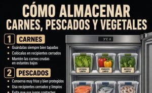 Cómo almacenar carnes, pescados y vegetales correctamente en un restaurante