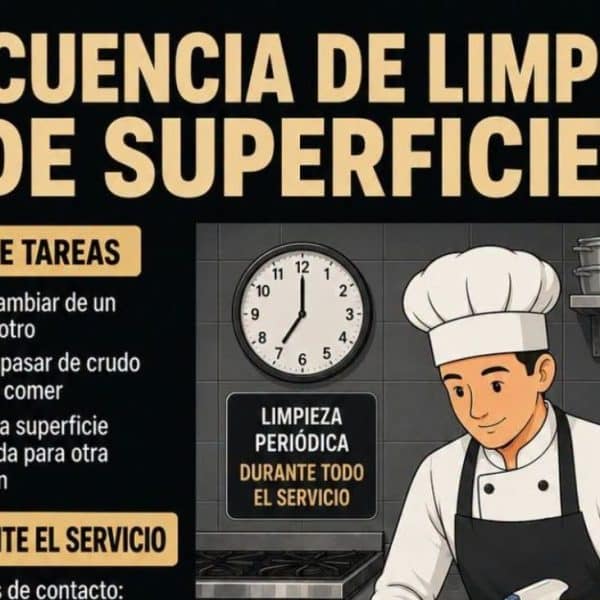 ¿Cada cuánto limpiar las superficies de una cocina profesional?
